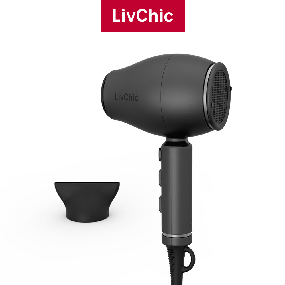 LivChic Professional Negative Ion Blow Dryer With High Powerful Strong Wind, Cold Settings With 1 Nozzles Lightweight