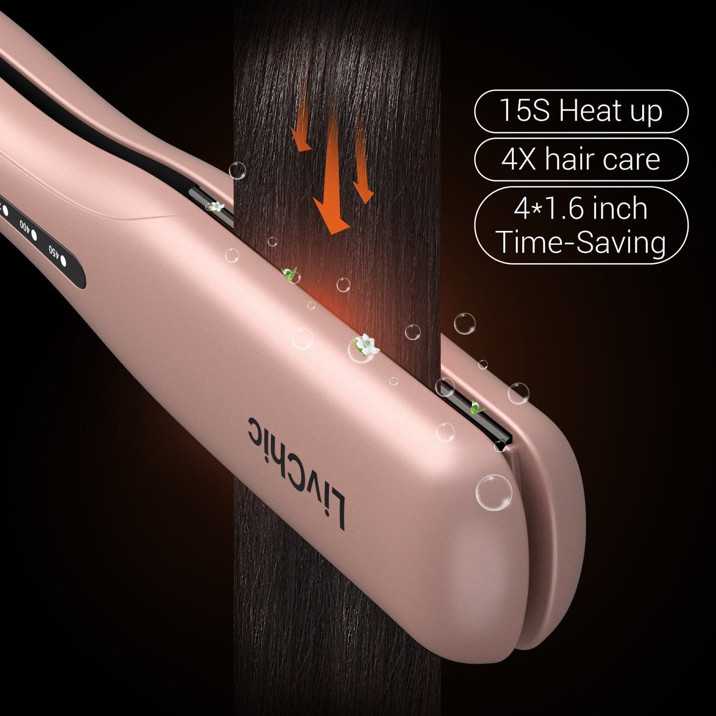 LivChic LS304 wide flat iron hair straightener (1.5 inch)